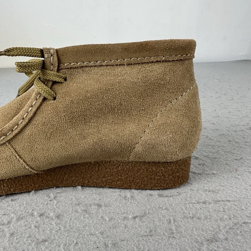 Clarks Wallabee Shacre Ankle Boot Dark Sand Suede Leather Men's Size 8.5 Casual